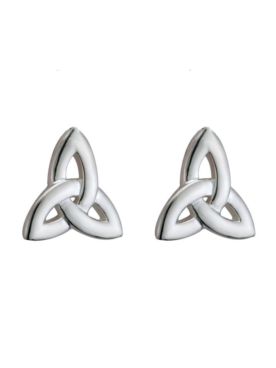Boxed Solvar Sterling Silver Trinity Knot Stud Earrings