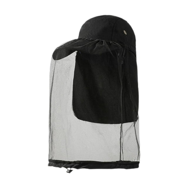 koolsoo Chapeau de Soleil avec Filet en Maille avec Rabat de Nuque Chapeau de Randonnée pour Alpinisme Jardinage Noir