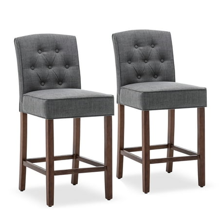 BELLEZE Set of (2) Tufted Upholstered Counter Height Barstool Dining Chair Seat 27"