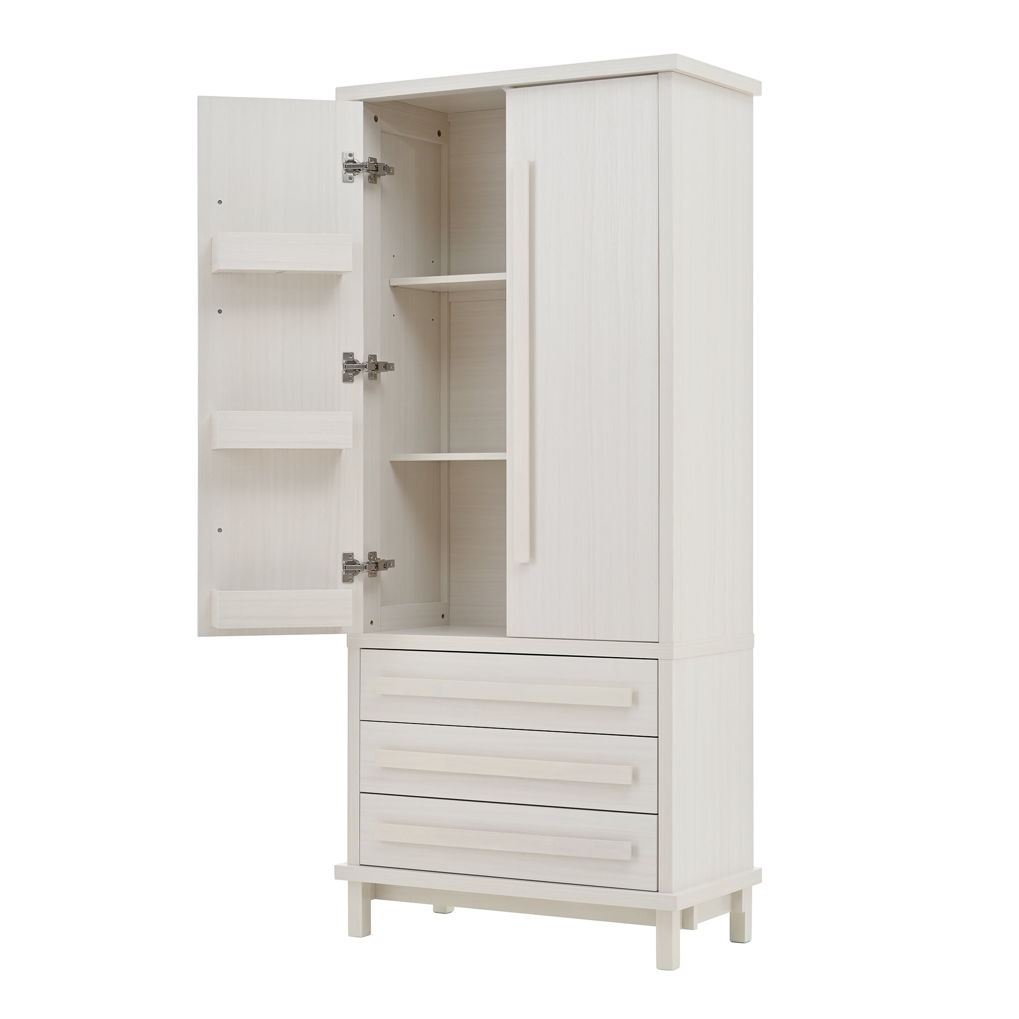 Euroco 70" Kitchen Pantry Cabinet,Large Food Storage Pantry Cabinet with 2 Cabinet Shelves,6 Door Shelves & 3 Drawers,Freestanding Tall Cupboard for Kitchen, Dining Room, Living Room, Bathroom,White