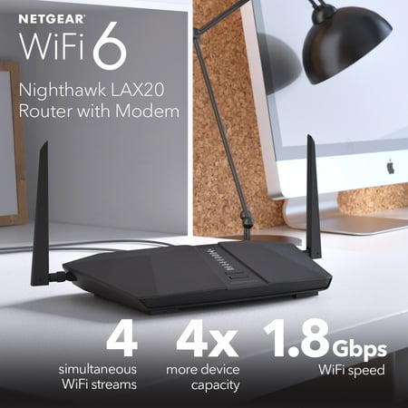 NETGEAR - Nighthawk AX1800 Dual-Band 4G LTE Wi-Fi Router