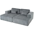 thumbnail image 3 of Modern Corduroy Upholstered Sofa Bed, Double Chaise Lounge Loveseat Couch With Pillows For Living Room Apartment Office, 3 of 13