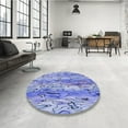 thumbnail image 4 of Ahgly Company Machine Washable Indoor Rectangle Transitional Jeans Blue Area Rugs, 2' x 3', 4 of 7