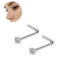 thumbnail image 4 of Ruanlalo Nose Ring,1Pc Exquisite Polishing Nose Ring Number Shaped Titanium Steel Cubic Zirconia Nose Stud for Party, 4 of 6