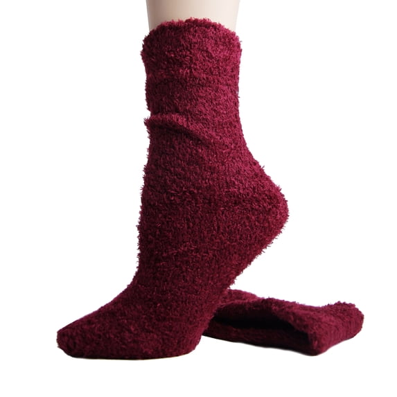 Merlot Microfiber Fuzzy Socks