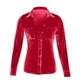 thumbnail image 2 of KUKOOSONG Womens Button Down Shirts Winter Velvet Long Sleeve Casual Pocket Tops Shirts, 2 of 4