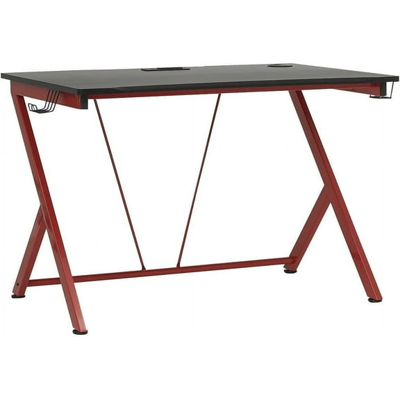 SD STUDIO DESIGNS Quest Gaming Table, Black,red