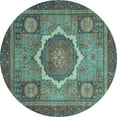 thumbnail image 1 of Ahgly Company Indoor Round Abstract Light Blue Modern Area Rugs, 8' Round, 1 of 4