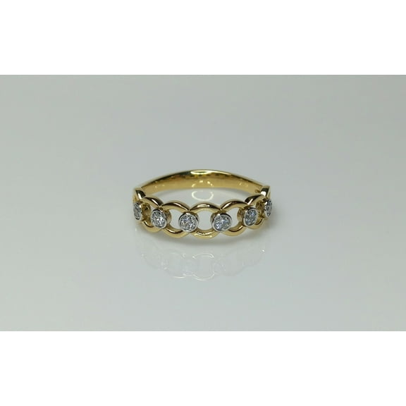 Bluebelljewels 14K Yellow Gold Finish Silver Round Cut Cubic Zirconia Stackable Band Ring For Gift