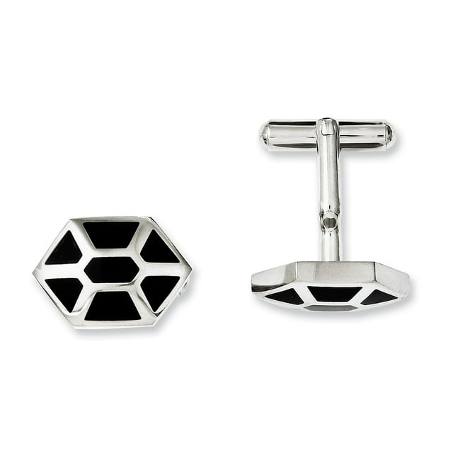 Boutons de Manchette Noirs en Acier Inoxydable, Maillon de Manchette, Collier, Reste