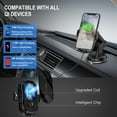 thumbnail image 2 of Soporte inalámbrico para cargador de coche, carga rápida Qi de 15 W, soporte con sujeción automática, montaje en rejilla de ventilación/salpicadero, compatible con iPhone/Samsung, 2 of 6