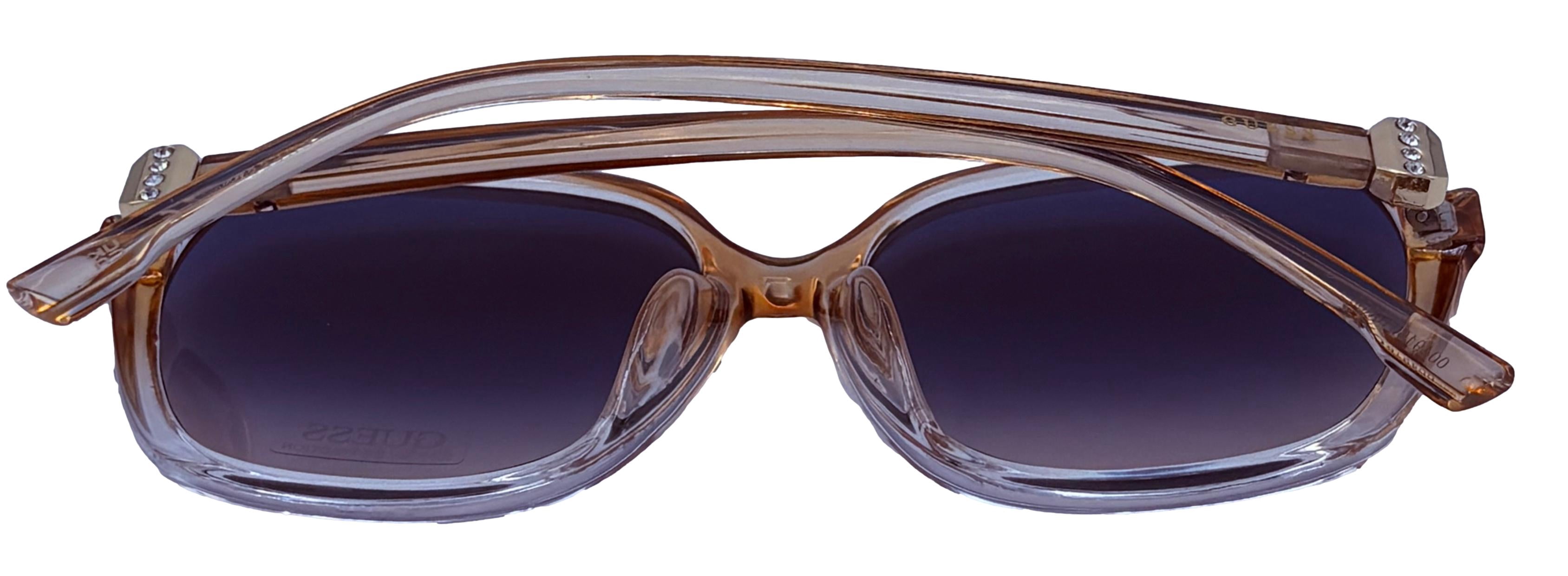 Guess Sunglass Womens Crystal Beige Oversized Square Plastic, GF0425 27W