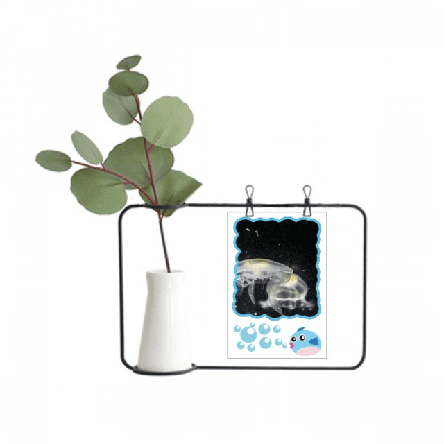 Ocean Jellyfish Science Nature Picture Transparent Glass Hanging Vases Decoration Bottle