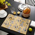 thumbnail image 3 of Vintage Flower Placemats Set of 4, Country Bird Garden Butterfly Yellow Placemats for Dining Table, Place Mats for Kitchen Tabletop, Waterproof Wipeable Dining Table Mats Set, 3 of 9