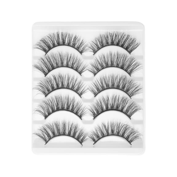 Unique Bargains 5 Pair Soft 3D False Eyelashes for Makeup Black 3D-52