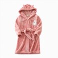 thumbnail image 6 of Boys Girls Kids Cartoon Hooded Bathrobe Flannel Toddler Robe Pajamas for 2T 3T 4T 5T 6T 7T Boys and Girls Winter Clothes Cozy Thick Sleepwear for All Seasons,Pink,Size 6-7T, 6 of 9
