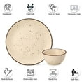thumbnail image 4 of Handcrafted Ceramic Solid Dinner Set Of 12, Beige | 6 Serving Dinner Plates, 10.6 Inch Each + 6 Small Dinner Bowls, 180ml Each | Stoneware - Dinnerware | Microwave & Dishwasher Safe, 4 of 5