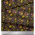 thumbnail image 3 of Soimoi Polyester Crepe Fabric Leaves & Grandiflora Roses Floral Print Sewing Fabric Yard 52 Inch Wide, 3 of 3