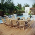 thumbnail image 2 of Modern Contemporary Urban Design Outdoor Patio Balcony Garden Furniture Side Dining Chair and Table Set, Wood, Natural, 2 of 9