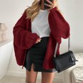 thumbnail image 3 of Women's loose large autumn long-sleeved sleeve light sweater, 3 of 8