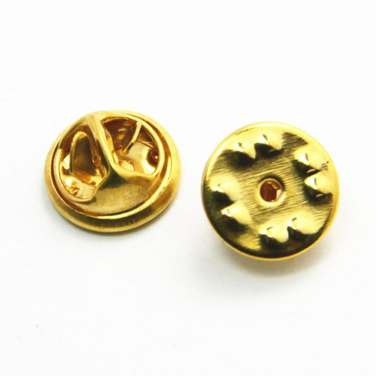 Gold Tie Tack Lapel Scatter Pin Backs with 10mm Glue On Pad | Brooch Pin  Blanks | Clutch Pin Back Findings | Badge Pin Backs (10 Sets)