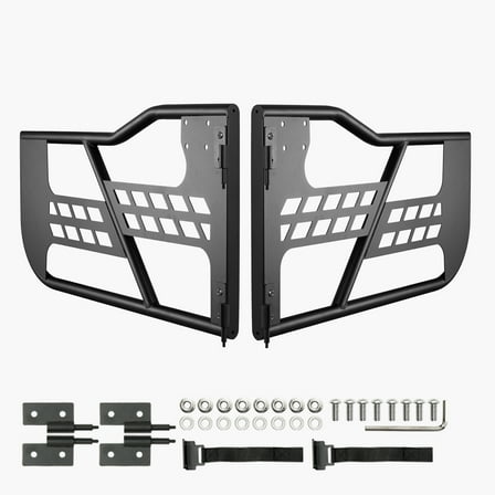 KFFKFF Jeep Tubular Doors, 2-Door, Safari Style Jeep Cylinder Door with Sturdy Hinges & Original Equipment Latch, Jeep Doors with Cushion Pads & Hardened Steel Tube