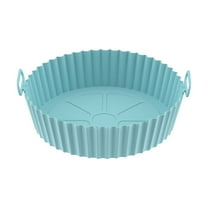 Elainilye Air Fryer Silicone Pad, 7.5" Reusable Air Fryer Silicone Pot Pad Bowl for 3 to 5 qt - Air fryer Silicone Liner Replacement - Blue