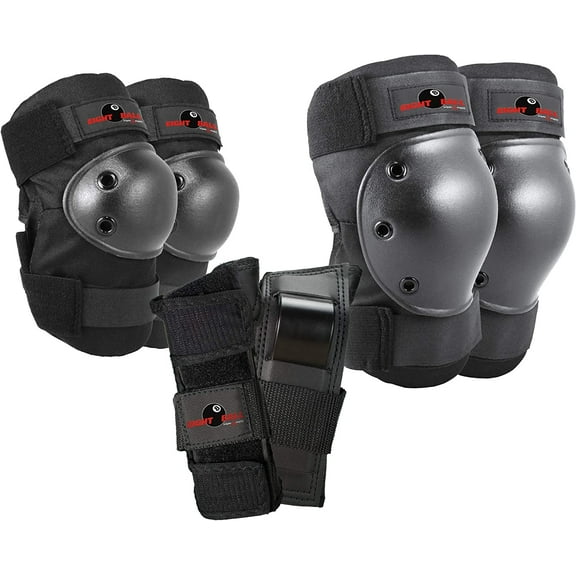 Eight Ball Black Pads, for Bike, Skate, and Scooter, Adult 14 