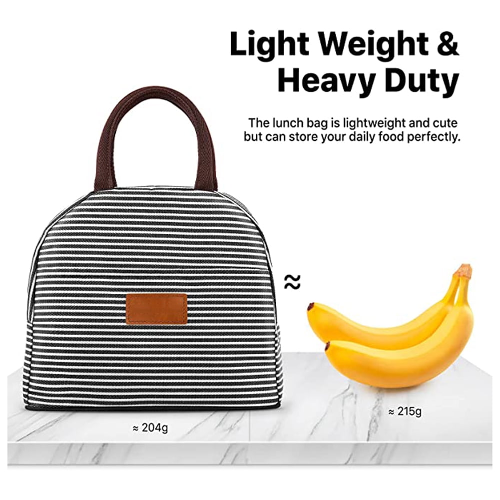Kepooman Large Drinks Holder Thermal Snacks Organizer Lunch Bag Insulated Lunch Box Wide-Open Lunch Tote Bag for Adults College Work Picnic Hiking Beach Fishing, Black & White Stripes Kepooman Large Drinks Holder Thermal Snacks Organizer Lunch Bag Insulated Lunch Box Wide-Open Lunch Tote Bag for Adults College Work Picnic Hiking Beach Fishing, Black & White Stripes