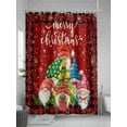 thumbnail image 5 of Christmas Shower Curtain Set, Waterproof Shower Curtains for Bathroom, Gnomes Snowflakes Pine Tree Red Black Plaid Washable Fabric Cloth Bath Curtain for Bathtub Decoration with Hooks 66x72 Inches, 5 of 6