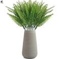 thumbnail image 3 of PULLIMORE 2 Pcs Artificial Boston Fern Grass Green Plastic Lifelike Foliage Bush Plants for Indoor Garden Patio Porch Window Home Decor (17.7 inch), 3 of 10