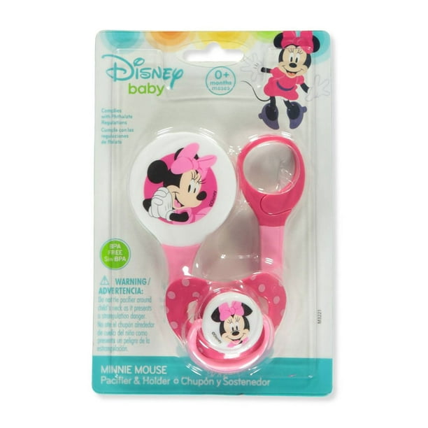 Disney Minnie Mouse Pacifier & Clip Set Pink