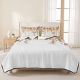 thumbnail image 3 of Twin Quilt Set 68''x86'', Orange Botanical Lightweight Summer Bedspread Coverlet Set with 2 Pillow Shams, Watercolor Leaf Fall Thanksgiving Breathable All Season Quilt Bedding for Dorm/Bedroom, 3 of 9