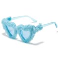 thumbnail image 5 of Gafas de sol de peluche en forma de corazón para mujer Gafas de sol en forma de corazón Gafas de sol azules en forma de corazón para mujer, 5 of 5
