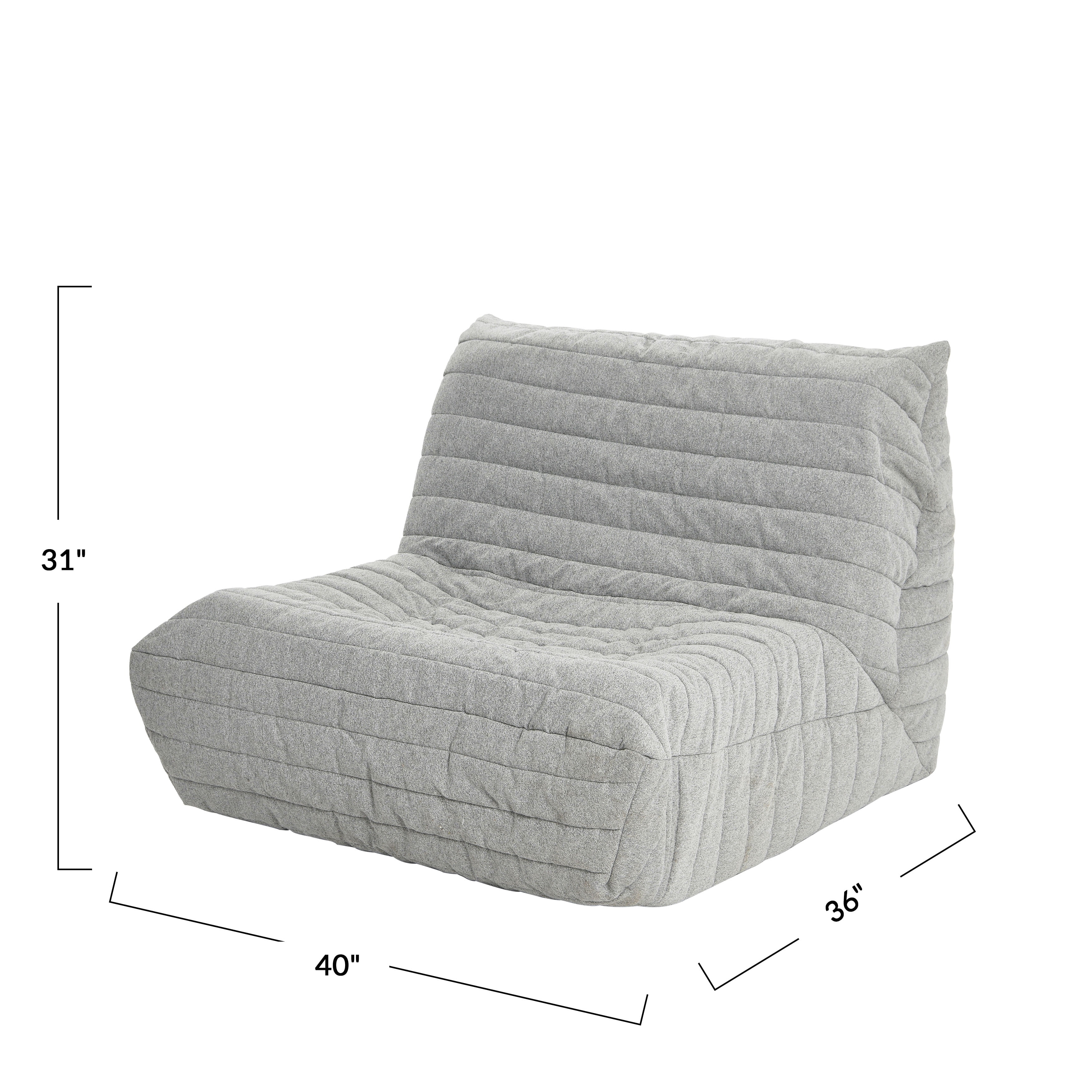 Creative Co-Op LoBoh One Seater Modular Sofa / Accent Chair; Premium Foam-Filled, 70's Bean Bag Chair Alternative
