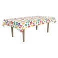 thumbnail image 2 of Beistle Multicolor 50 Stamp All Over Holiday Tablecover, Purple, Blue, Red, Yellow, Orange, White, 2 of 3