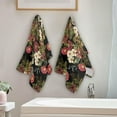 thumbnail image 4 of Elegant Flowers Vintage Hand Towels 2 PCS, Watercolor Floral Kitchen Towel Ultra Soft and Highly Absorbent,Decorative Fingertip Face Towel for Bathroom Hotel, 28.3"x14.4", 4 of 5