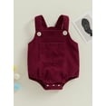thumbnail image 2 of Bagilaanoe Newborn Baby Girl Boy Corduroy Rompers Solid Color Sleeveless Bodysuits 3M 6M 12M 18M 24M Infant Fall Casual One Piece Short Jumpsuit, 2 of 8