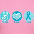 thumbnail image 3 of CafePress - Peace Love Teal Hope Women's Classic T Shirt - Women's Traditional Fit Dark T-Shirt, 3 of 4