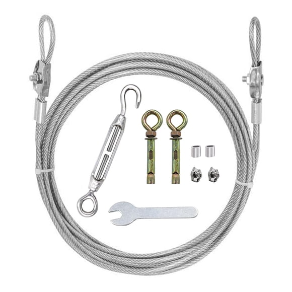 MHY Tendedero de 16 pies para Exteriores Tendedero de Acero Inoxidable 304 Cable de Servicio Pesado Cuerda de Alambre con Sistema retráctil Cuerda para Ropa a Prueba de Viento para Exteriores/Interior