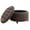 Bark Brown Fabric, variant on Classic 28-Inch Wide Button Tufted Round Storage Ottoman with Lift-Off Lid
