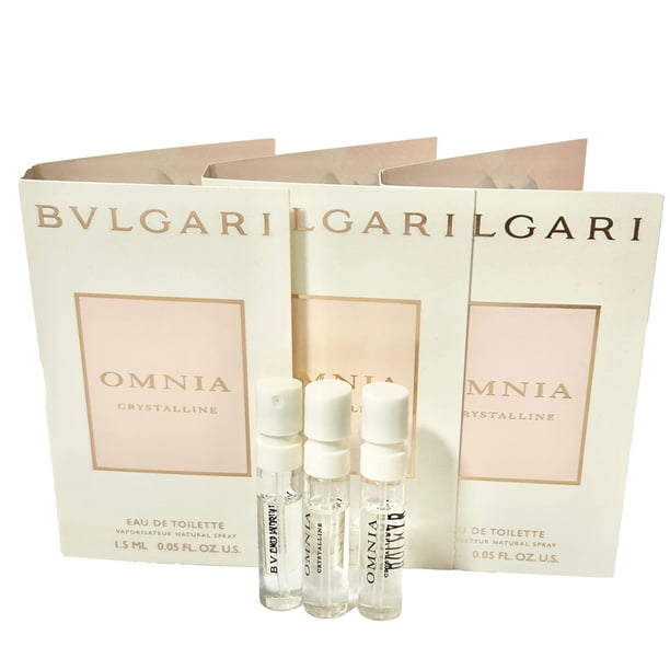 Perfume BVLGARI Omnia Crystalline EDT 1,5 ml para Mujer Paquete de 3 Bvlgari