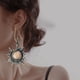 thumbnail image 5 of Retro Sol Luna Gota Pendientes Piedra Lunar Asimétrico Estilo Bohemio Pendientes Joyería Regalo Para Novia Esposa Amante seitruly AP005915-00, 5 of 6