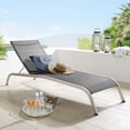 thumbnail image 6 of Modway Savannah Outdoor Patio Aluminum and Mesh Chaise Lounge Chair in Black, 6 of 6