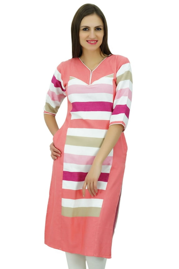 Cotton Summer Tunic With Blouse 3/4 Sleeves Ladies Kurta Kurti Clothing
