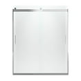 thumbnail image 4 of kohler k-706009-d3-sh levity bypass shower door with handle and 1/4-inch frosted glass in bright silver, 4 of 5
