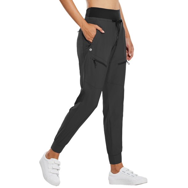 Pantalones de senderismo ligeros Joggers BALEAF para mujer, color gris oscuro, XL