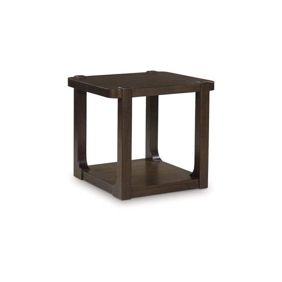 Signature Design by Ashley Breckington Rectangular End Table Table with Storage Shelf, Dark Brown