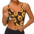 thumbnail image 4 of Lsque Chocolate Plaid Sunflower A Printed Women'S Sports Bra, Compression, Moisture Wicking, High-Impact Sports Bra For Women,Supportive sports bra-Large, 4 of 9