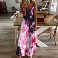 thumbnail image 3 of Ink Pink Flowers Sleeveless Dress Dresses Summer Elegant Dresses for Women Long Dress, 3 of 5